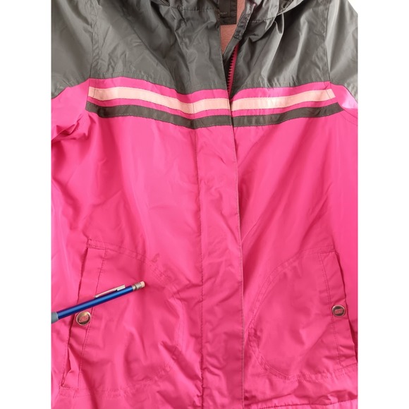 Skechers Fleece Lined Winter Jacket Girls Large 14-16 Pink Full Zip Hooded - Picture 8 of 10